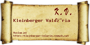 Kleinberger Valéria névjegykártya